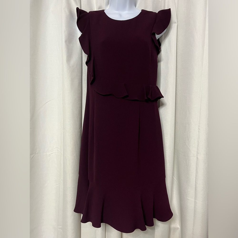 Adrianna Papell Burgundy Midi Dress